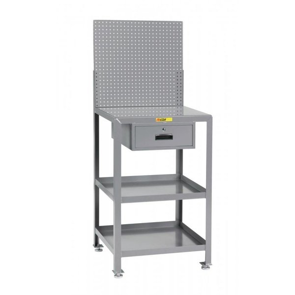 Little Giant Shop Desk, Mobile, Pegboard, Drawer, 22" x 24" PSR22243RBKDRPB